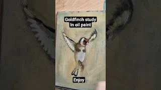 Thumbnail: Capturing the vibrant colors of a goldfinch 🎨 #shorts #oilpainting