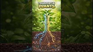 Thumbnail: Transportation in Plants Explained in 1 Minutes 🌿 | Xylem & Phloem Made Super Easy!