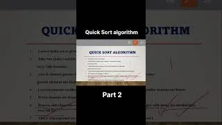 Thumbnail: Quick sort algorithm Part 2 #msbte #viral #msbte #trending #computerscience #foryou #shorts #kscheme