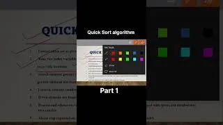Thumbnail: Quick sort algorithm part 1 #msbte #computerscience #trending #viral #explore #foryou #new #shorts