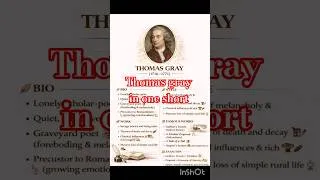 Thumbnail: Thomas gray in one short #ugcnetenglish #thomasgray