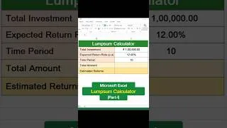 Thumbnail: How to Create a Lumpsum Calculator in Microsoft Excel #shorts #ytshorts #studyspan