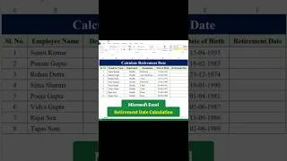 Thumbnail: How to Calculate Retirement Date in Microsoft Excel #shorts #ytshorts #studyspan