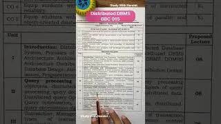 Thumbnail: 🔥 BBC 015 Distributed DBMS 🌐 | AKTU BCA 5th Semester New Syllabus 2026–27 | Syllabus Analysis