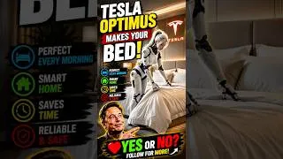 Thumbnail: 🛏️ Would You Let Tesla Optimus Make Your Bed Every Morning?