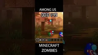 Thumbnail: Among Us Mini Crewmate Kills Zombies Apocalypse in Minecraft  #animation #funny