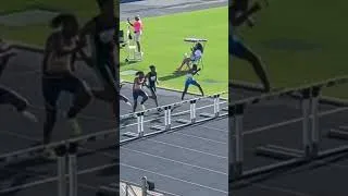 Thumbnail: Amos Saint-fleur 100m hurdles race #trackandfield