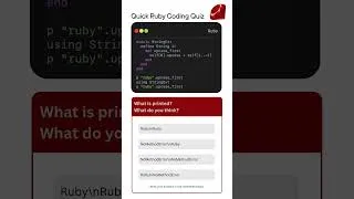 Thumbnail: Quick Ruby Coding Quiz 15 | Talk.rb #coding #ruby #quiz #quiztime #challenge #codereview