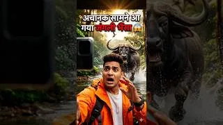 Thumbnail: अचानक से सामने आ गया जंगली भैंसा 😱 | Jungle Adventure Gone Wrong | Real Wildlife Encounter#shorts