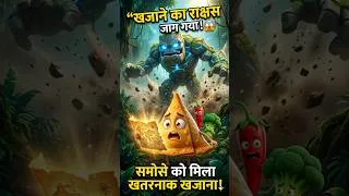 Thumbnail: समोसे को मिला रहस्यमयी खजाना 😱 और जाग गया खजाने का राक्षस!#shorts