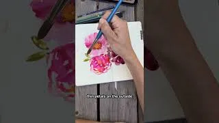 Thumbnail: Painting three loose watercolor flowers in a vase