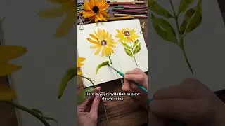 Thumbnail: How to paint easy watercolor black eyed Susans with colored pencils