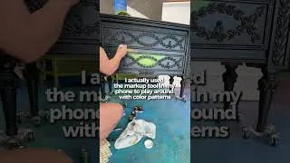 Thumbnail: Nobody’s gonna make me stay in the lines! First coat of my “walk in the woods” #dressermakeover is