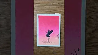 Thumbnail: Oil pastel flamingo bird scenery #oilpastel #flamingo #scenery #shorts