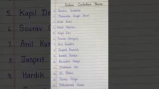 Thumbnail: Indian Cricketers Name In English | Famous Indian Cricketers Name | Handwriting ✍️
