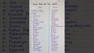 Thumbnail: Indian State And Their Capitals | Indian States And Their Capitals Name In English | Handwriting ✍️