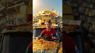 Thumbnail: Ronaldo's Magic Golden Faucet Poured INFINITE GOLD! 😱 Until Messi & Neymar Robbed Him! 🚗💨