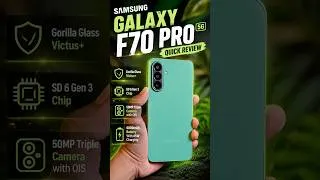 Thumbnail: Galaxy F70 Pro 5G Review 😱 | 🥉 50MP OIS + Snapdragon 6 Gen 3! #shorts