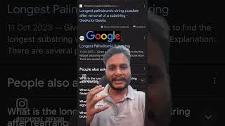 Thumbnail: Google DSA round problem #shorts #strings #dsa
