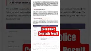 Thumbnail: Delhi Police Constable/HCM Result🥰Delhi Police Result,Delhi HCM Cutoff,Delhi HCM Result#delhipolice