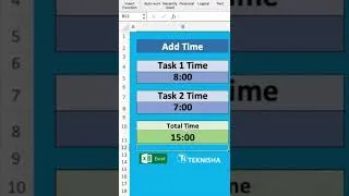 Thumbnail: Excel Add Time | #shorts #short