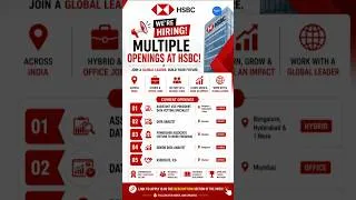 Thumbnail: HSBC Hiring 2026 | Multiple Job Openings | Job Alerts | #jobs #shorts #2026 #hiring
