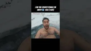 Thumbnail: I did the coldest plunge on Earth 🥶 -55C(-58F) In the coldest place in the world-Oymyakon, Siberia