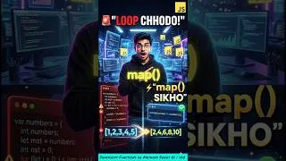 Thumbnail: 01 / 100 - JavaScript map() Kya Hai | 60 Seconds Mein Samjho #shorts #javascript #map #array #loop