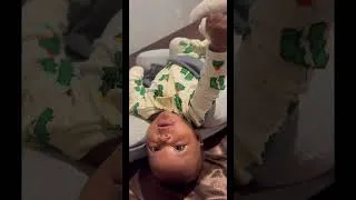 Thumbnail: I look over and she’s leaned over, right in my face. Like how did you even get there?🤣 #2monthbaby