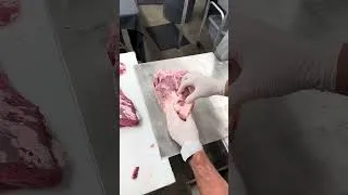 Thumbnail: Breaking down a whole bone-in beef short loin into thick-cut Porterhouse and T-bone steaks. 🔥#shorts