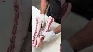Thumbnail: Cutting Bone-In Beef Rib Section #Butcher #Shorts #Beardedbutchers