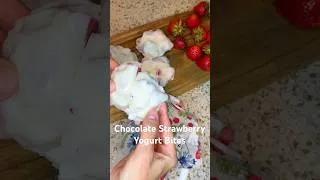 Thumbnail: #strawberry #yogurt #bites #chocolate #frozen #forsummer #cravings