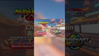 Thumbnail: ⛰️Choco Mountain - Mario Kart World, 8 Deluxe, DS, & 64 Comparison (short)🍫 #mariokart #comparison