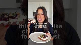 Thumbnail: blueberry cheesecake toast with 20g protein YES PLEASE! this is my new obsession #breakfastrecipes
