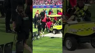 Thumbnail: Eliesa Katoa wheeled off to hospital during Tonga vs Kiwis Match