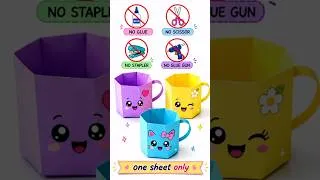 Thumbnail: Origami cup |No glue paper craft#shorts #papercraft #noglue