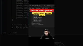 Thumbnail: Decision tree algorithm explained with loan tracker app #machinelearning #coding #agenticai