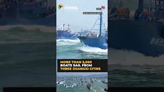 Thumbnail: Over 3,400 fishing boats return to sea after China ban ends | #shorts