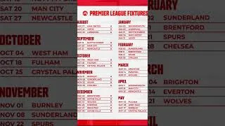 Thumbnail: Arsenal's fixtures for the 2025/26 Premier League.