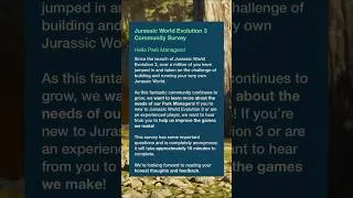Thumbnail: Jurassic World Evolution 3 Community Survey! | Jurassic World Evolution 3 News