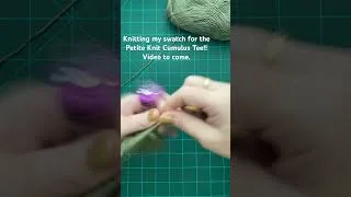 Thumbnail: Knitting my Cumulus Tee Swatch *Video to come soon.* #petiteknit #knitting