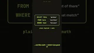 Thumbnail: 3 semesters in, I couldn't write a for loop. Then SQL clicked. #learntocode