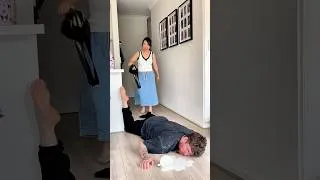 Thumbnail: I just cleaned the floor yesterday 😫💀 #shorts #viral #couplecomedy