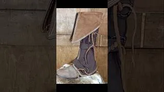 Thumbnail: Learn how to make these leather gaiters for your LARP character #shorts #leatherwork #larpcostume