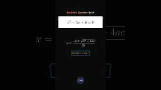 Thumbnail: Master the quadratic formula in under a minute! We're breaking down x² - 5x + 6 = 0 step-by-step