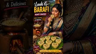 Thumbnail: Lauki Ki Heart Shaped Burfi ❤️ | Mini Chulha Indian Sweet Recipe | Village Cooking ASMR