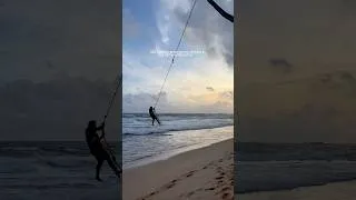 Thumbnail: Swinging into sunset at Sri Lanka rope swing! #travel #shorts #vacation #beach