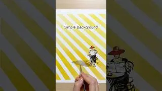 Thumbnail: Easy Watercolor Trick 🎫💛Striped Background & Watercolor Sketch #watercolor #painting #sketch