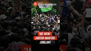 Thumbnail: Cheers, slogans, smiles take over Jantar Mantar in jubilation over Pradhan's resignation