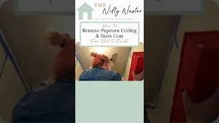 Thumbnail: Removing Popcorn Ceiling and Skim Coat #Shorts